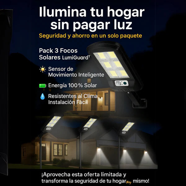 Pack 3 Focos Solares LumiGuard™💡🔋