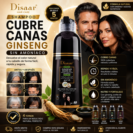 Shampoo Colorante Cubre Canas – ¡Recupera tu Color Natural al Instante! 🌟